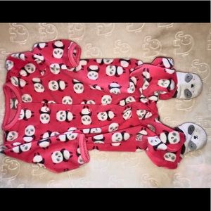 Panda Bear Fleece Footed Pajamas